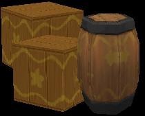 Kingdom Hearts 2 Wooden Boxes & 1 Barrel