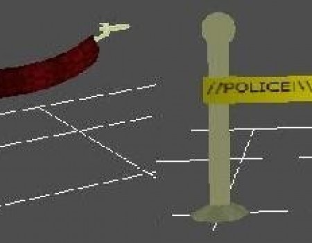 Velvet rope barrier and police tape