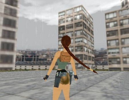 3D rainy city day