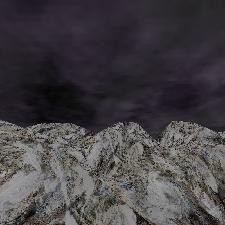 3D Mountain Winter Night Horizon