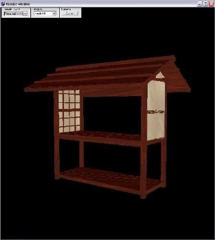 Japanese Lamp, Stand, Screen and Lattice